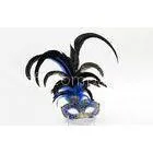Male Blue Carnival Venetian Masks Glitter Plastic For Mardi Gras Party thumbnail-1