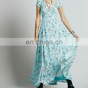 CHEFON V Neck Plus Size Bohemian Dresses Wholesale thumbnail-1