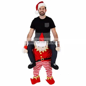 Funny Adult Piggyback Shoulder Ride Christmas Elf Costume thumbnail-1