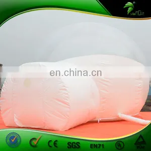 Transparent and White Outdoor Inflatable Bubble Tent With 2 Tunnels , Inflatable Clear Dome Camping Tent thumbnail-2