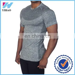 Yihao Cotton Spandex Dry Fit Plain T-shirts Soft Feeling Men Training Gym t -shirt Fitted thumbnail-1