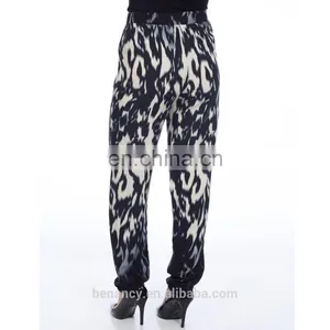 Wholesale Ladies Baggy Printed Rayon Woven Trouser Long Pants thumbnail-2