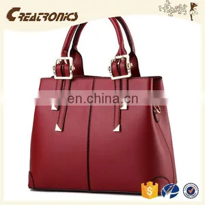 CR More Than 11 Years Experience pu Material Tote Bag Woman Handbag in Stock Rose Red Colors New Stylish Lady Leather Handbag thumbnail-6