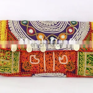 Afghan Clutch Bag-Bohemian Banjara Ethnic Handbag-Vintage Hand Embroidery Gypsy Tribal Banjara Clutch Purse thumbnail-2