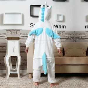 Children Unicorn Cartoon Flannel Conjoined Polyester Pajamas thumbnail-3