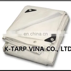 WHITE HEAVY DUTY TARPAULIN, PE CANVAS, KOREA STANDARD thumbnail-1