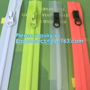 Plastic Flange Zipper Without Teeth, PP/PE/PVC/EVA Plastic Flange Zipper For Pouch, PP/PE/PVC/EVA Plastic Flange Zipper thumbnail-1