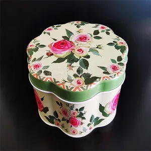 Flower Pattern Candy Chocolate & Coffee Silk-screen Printing Screw Top Tins thumbnail-2