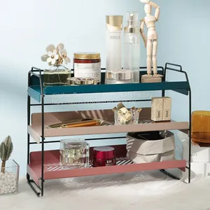 Customized Desktop Shelf Cosmetic Storage Rack Multi-Layer Iron Home Nordic Style Skin Care Shelf thumbnail-1