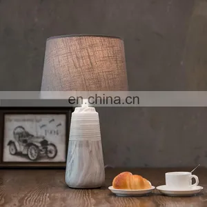 Nordic Style Modern Design Barrel Shape Large Cheap Retro Ceramic Base Table Lamp for Home Bedside thumbnail-6
