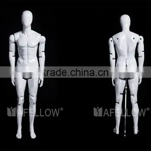 Fiberglass Glossy White Male Egg Head Movable Mannequins thumbnail-1