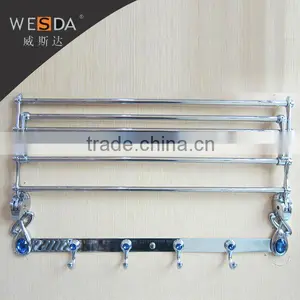 2014 Fashion Stainless Steel Bathroom Towel Bar With Bule Diamond and Clothes Hook,bathroom Accessories(A166) thumbnail-1