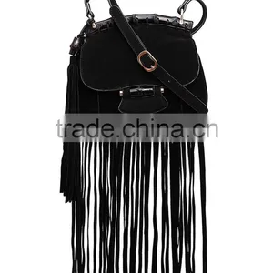 C88889A High Fashion Ladies Chain Fringe Shoulder Bag Tassels Suede Bag thumbnail-3