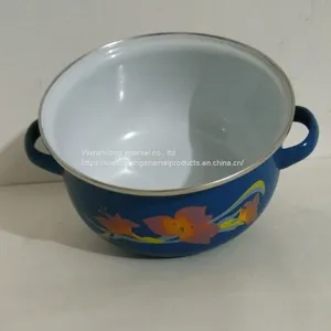 5pcs Vitreous Enamel Pot Enamel Tableware 5 Pcs Enamel Cookware Set thumbnail-4