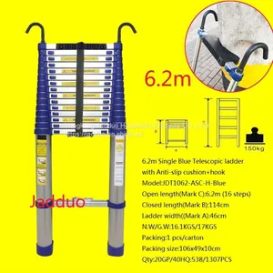 Single Blue Telescopic Ladder With Hook+Anti-slip Cushion thumbnail-4