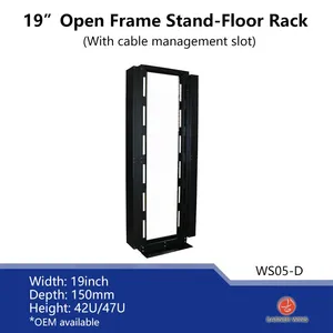 Factory Manufacyurer WS05-D Data Room 19inch Open Frame Racks 42U Network Rack for Network Telecom for Network Equipment thumbnail-1