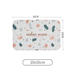Sheenyoo Terrazzo Pattern OEM ODM Diatomite Stone Bath Mat Set thumbnail-3