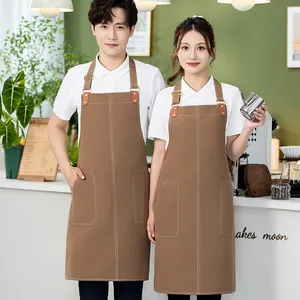 Bulk Custom Branding Waterproof Slide-Buckle Apron Breathable Polyester 5 Colors for Cleaning Kitchen Usage Chef's Bib Waist thumbnail-3