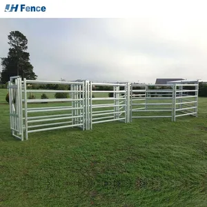 Livestock Farm Fence Panel Coated Steel Horse Sheep Cattle Stockyard Corral Panel With Yard Gate for Horse Pastures thumbnail-2