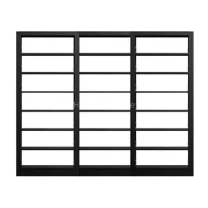 HN-H03 Modernes Bücherregal für zu Hause, Industrielle Stahlbibliothek für Büros zu Hause, Holzoptik-Oberfläche, KD-Struktur, Werkskundenspezifische Fertigung für Australien thumbnail-3