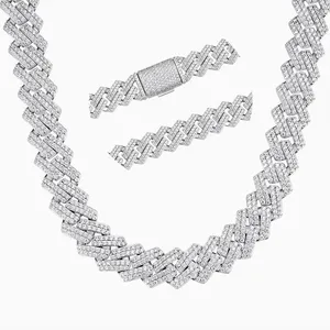 Shining Star Jewelry 12mm Ice Diamond Necklace Platinum Plated Men Cuban Chain thumbnail-2