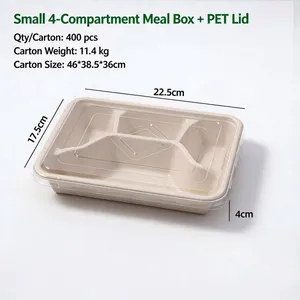 Disposable Bamboo Pulp Tray-bamboo Fiber Serving Tray-plant Fiber Platter-bamboo Fiber Food Container thumbnail-4