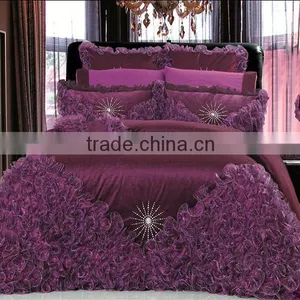 Handwork/Patchwork Luxcury Purple Wedding Bedding Set Turkey and Middle East Style thumbnail-1