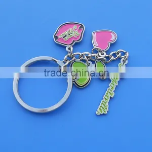 Promotional Tourist Custom Glass Cup/heart and Lip Pendant Keyrings thumbnail-2