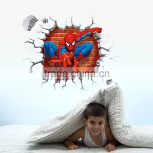 2016 3d Spiderman Wall Stickers for Kids Rooms Decals Home Decor Personalized Kids Nursery Wall Sticker Decoration for Boy Room thumbnail-2