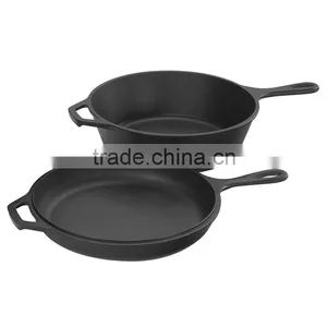 Black Forged Cast Iron Cookware Set With Non-stick Coating thumbnail-1
