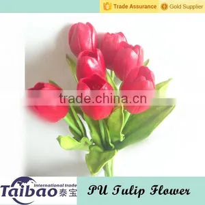 Real Touch Single Stem Handmade Home Decoration PU Tulip Flowers thumbnail-1