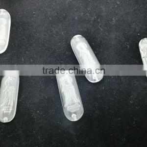 Wholesale Chakra Clear Glass Pendant With Guanyin Buddha Inside Excellent Gift thumbnail-3