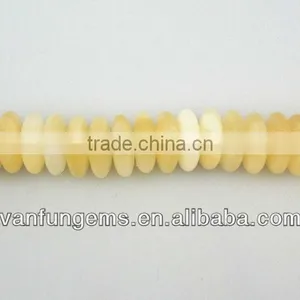 Gemstone Natural Soft Yellow Jade Rondelle Beads for Jewelry thumbnail-1