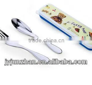 Promotion Cutlery Spoon Fork Chopsticks Sets With Nicely Design and Plastic Box Packing With Food Certificate Safe-using thumbnail-1