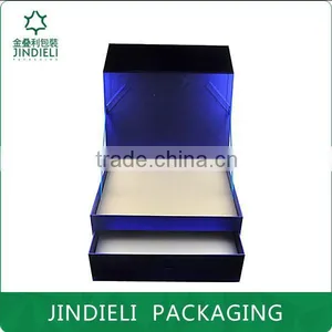 Shiny Blue Cover Cosmetics Boxes With Drawer thumbnail-1