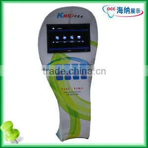 Tension Fabric Display LCD Advertising Screen Stand Trade Show Kiosk Media Player thumbnail-1