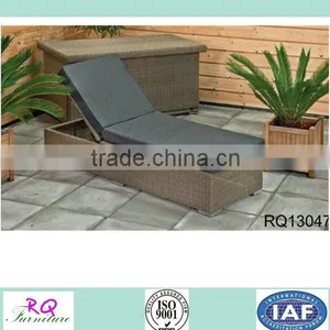 Rattan Chaise Lounger PE Rattan Alum Frame thumbnail-1