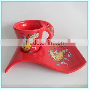 Tourist Souvenir Ceramic Snack Plate and Cup thumbnail-1