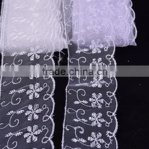 Scallped Flower Design Mesh Embroidery Lace Trimming Have Stock thumbnail-1