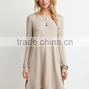 Terry Cloth With Soft Nap Posed Long-sleeved Dress thumbnail-1