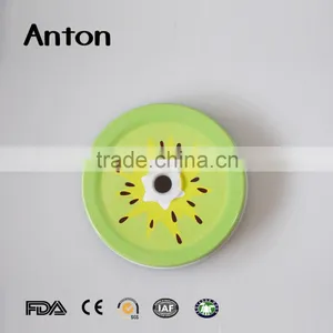 Kiwi Fruit Shaped Custom Straw Metal Tinplate Caps thumbnail-1