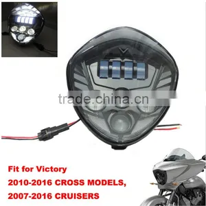 Bullet Style Headlight- Polaris Victory Motorcycle LED Headlights Kit Cross Country Magnum 8 Ball thumbnail-1