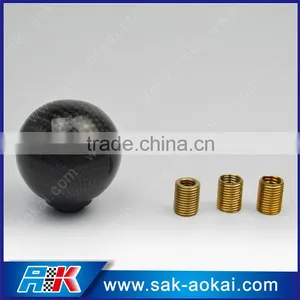 Real 3k Carbon Fiber Top Aluminum Ball Gear Shift Knob Head Manual Black thumbnail-3