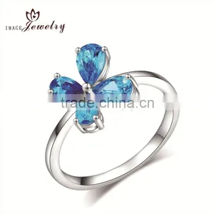 High Quality Flower Crystal Ring Made With Yumei thumbnail-1