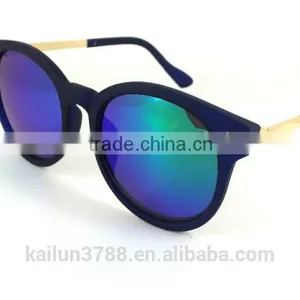Square With Metal Half Frame Mirror Lens Glasses thumbnail-5