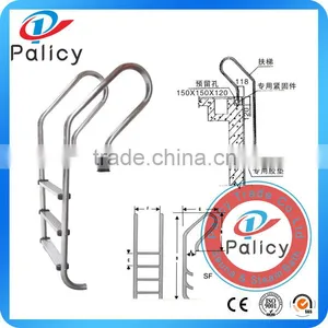 Extendable Swimming Pool Stainless Steel Handrail With Plastic 2/3/4 Steps for In-ground Pool thumbnail-1