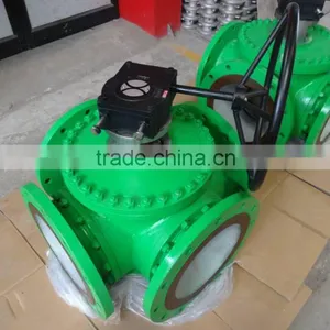 Gear Operated 4-Way Ball Valve Size : 300 MM thumbnail-2