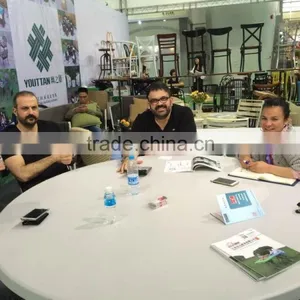 Round Plastic Folding Table and Chair Set Used for Meeting thumbnail-2