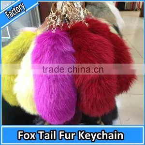 High Quality Real Fox Tail Fur Keychain thumbnail-1