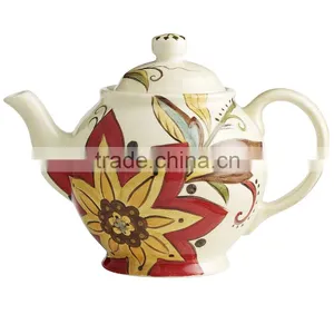 Hand-painted Earthenware Teapot With Multicolor thumbnail-1
